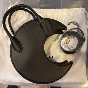 Coach Black Leather Strap with Gold Hardware